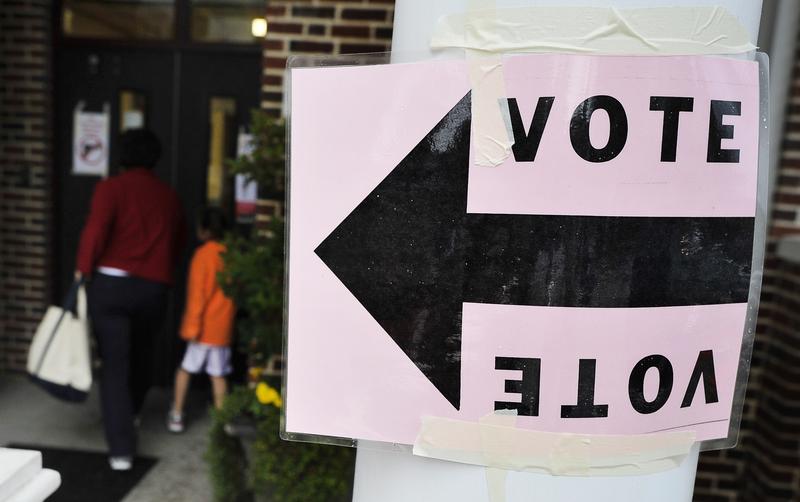 A Republican primary voter enters a polling station in Columbia, South Carolina, January 21, 2012.
